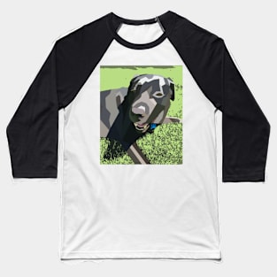 Black Lab Geo Dog Baseball T-Shirt